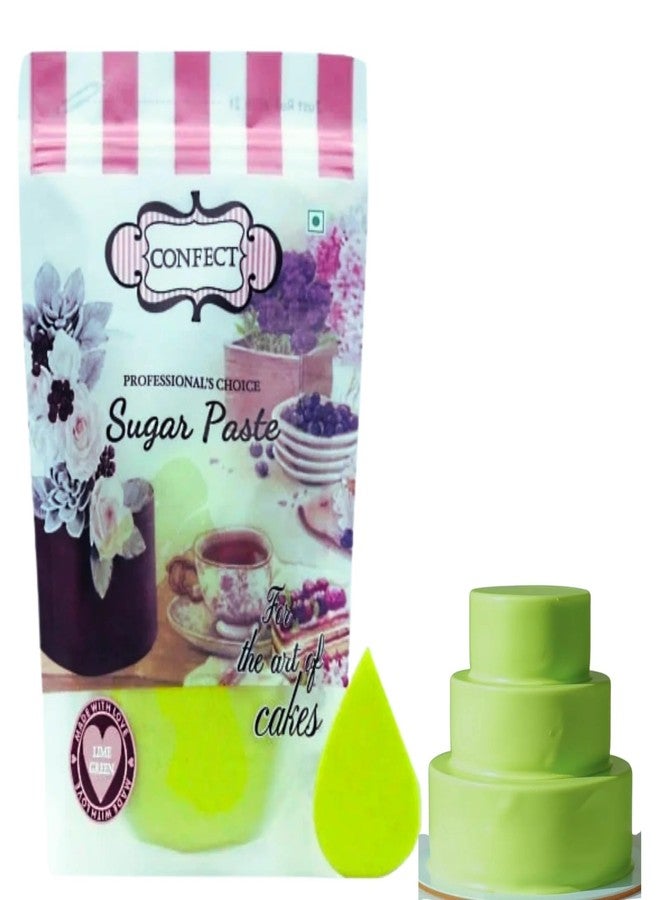 Confect Lime Green Christmas Fondant | Edible Icing | Fondant for Cake Decoration | Easy To Roll | Chef's Choice for Cake Decorating | Vegan, Gluten-Free, Nut-Free, Palm Oil-Free - 1 KG - Image 1